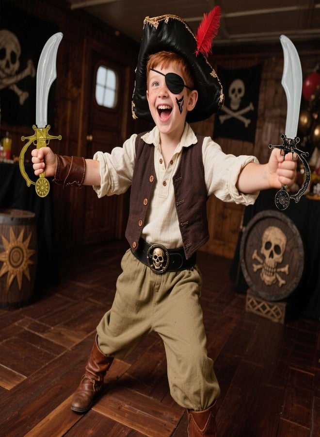 Flyekist 8 Pcs Pirate Swords for Kids,Plastic Pirate Sword Set for Party Favors,Theme Birthday Party, School Stage Activity, Christmas Halloween Cosplay Costume Dress-Up Props. - Image 3